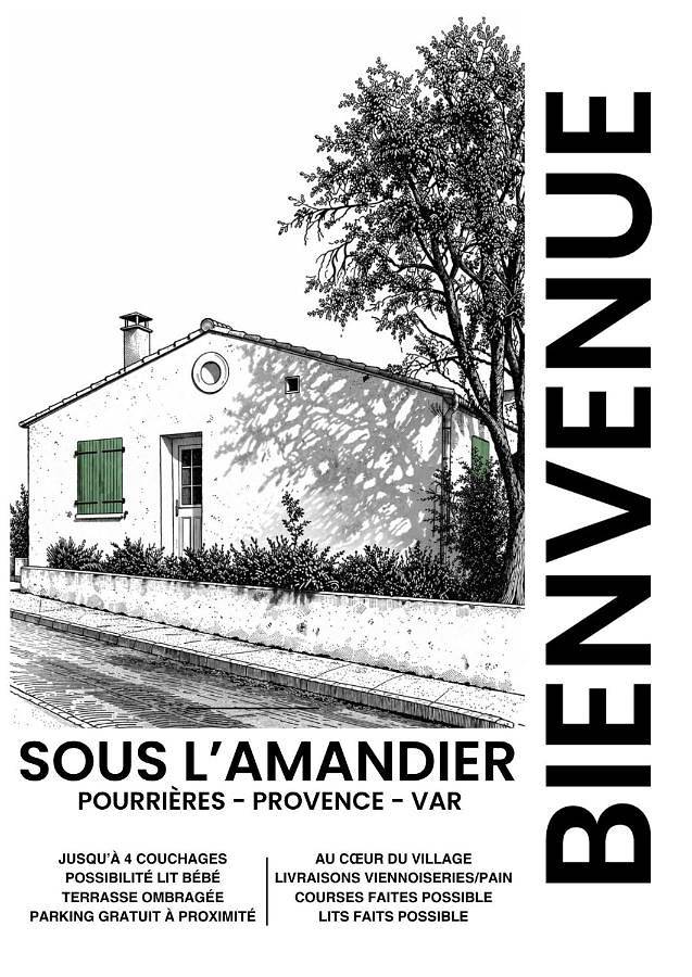Maisonnette climatisée avec terrasse Jusqu à 4 pers Sous l'Amandier in Pourrières, Région de Brignoles