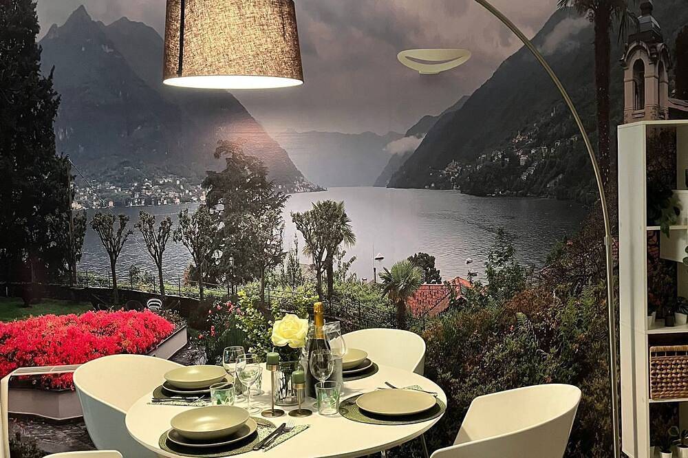 Hel lejlighed, Nice apartment inside a residence with a park of secular plants and waterfall in Riva (Faggeto Lario), Faggeto Lario