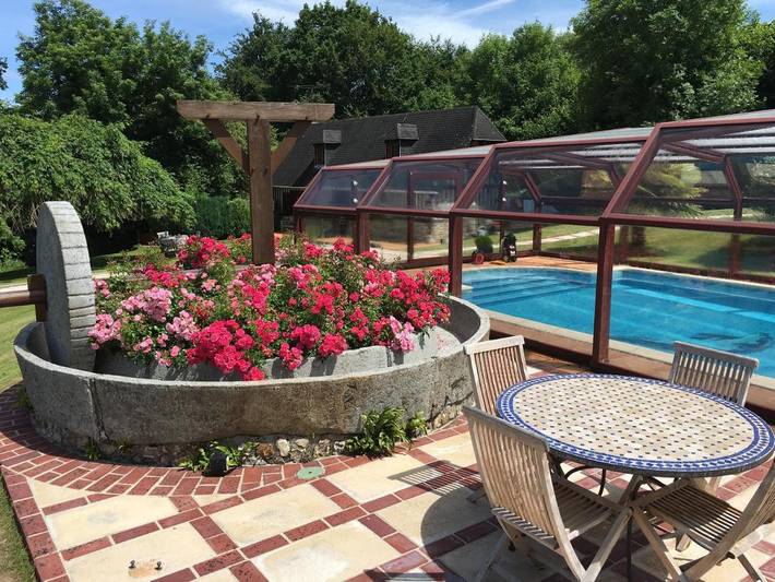 Maison de vacances pour 4 personnes, avec Balcon et Jardin ainsi que Piscine et Vue