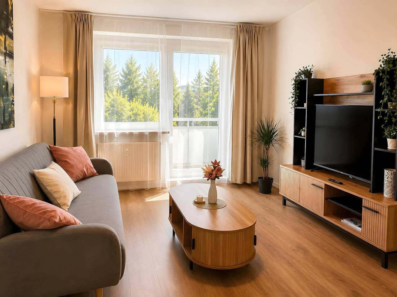 Ganze Wohnung, Apartment Wohnen auf Zeit - 5P mit Balkon, Tv, Wm & Wlan in Neulobeda, Jena