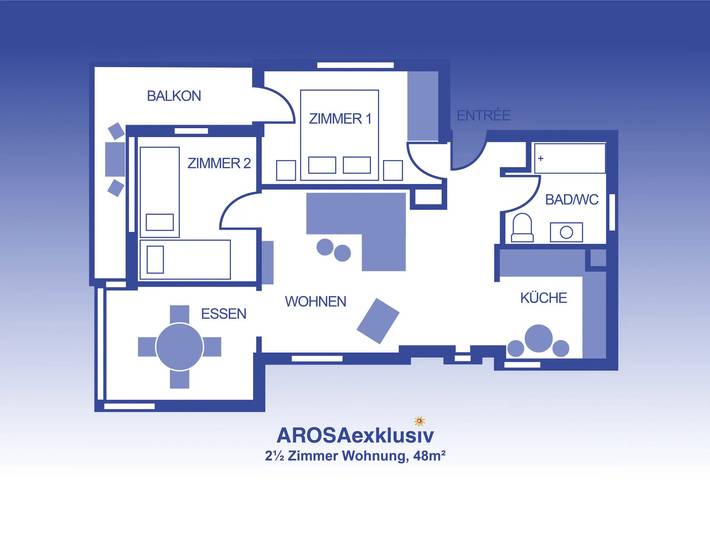 Ferienwohnung für 4 Personen, mit Balkon in Arosa - 2