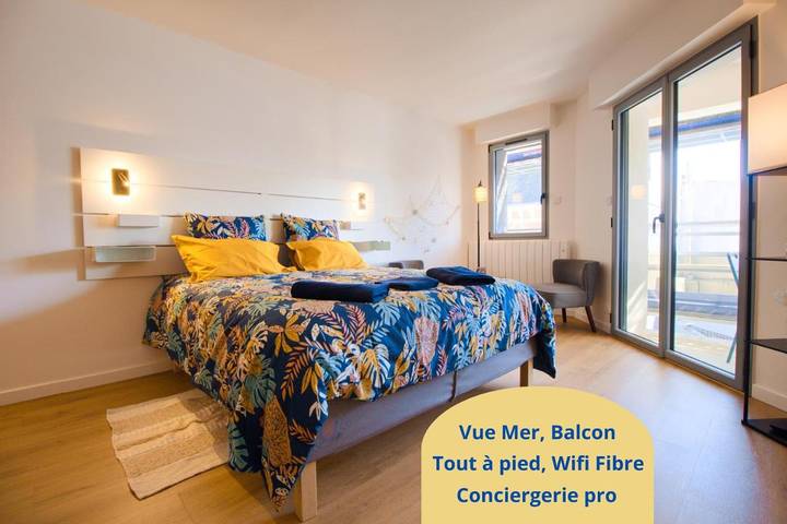 Gîte pour 2 personnes, avec balcon et vue, adapté aux familles dans Office De Tourisme De Barneville Carteret
