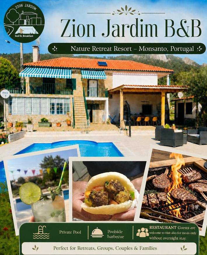 Casa de férias para 3 pessoas, com Terraço e Jardim e ainda Piscina and Vista em Monsanto