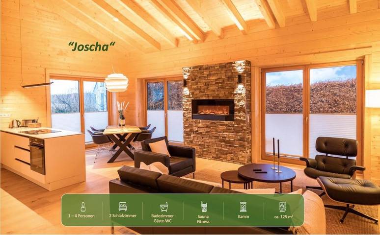 Chalet für 6 Personen, mit Sauna und Ausblick sowie Garten in Daun