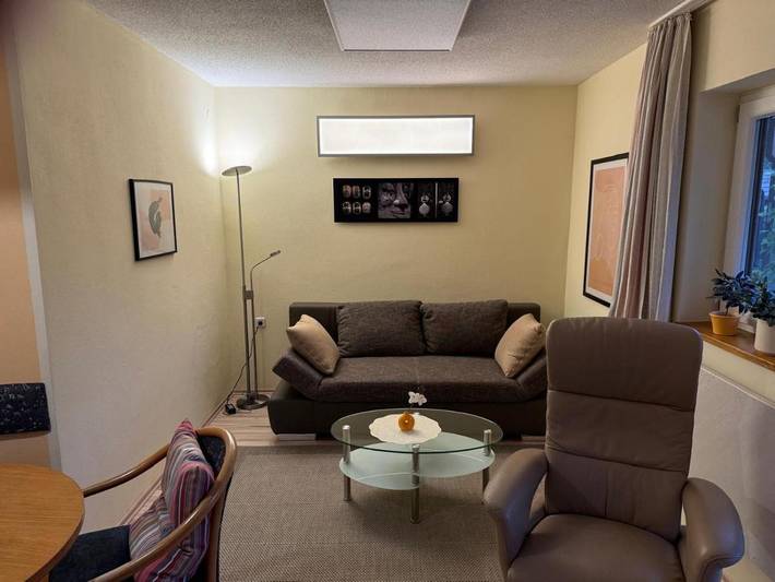 Ferienwohnung für 4 Personen, mit Terrasse und Garten sowie Ausblick