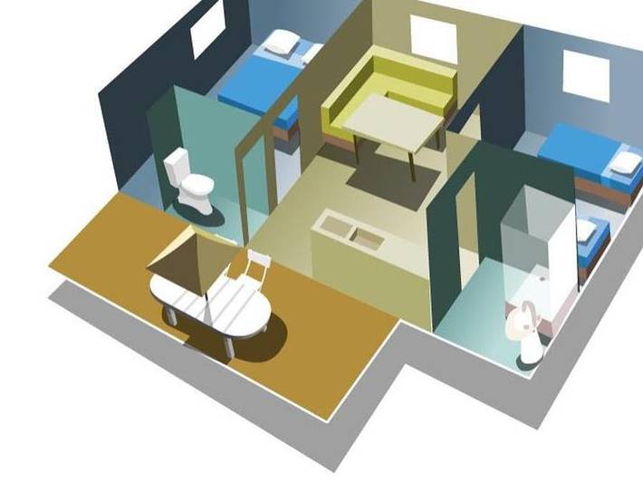 Mobil home pour 6 personnes, avec bassin pour enfant à Badefols-sur-Dordogne - 3