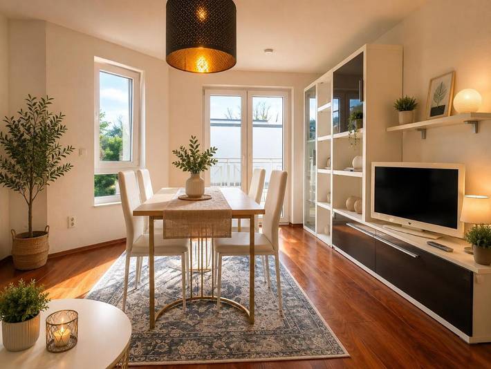 Ferienwohnung für 4 Personen, mit Balkon und Terrasse sowie Ausblick in Langenhagen