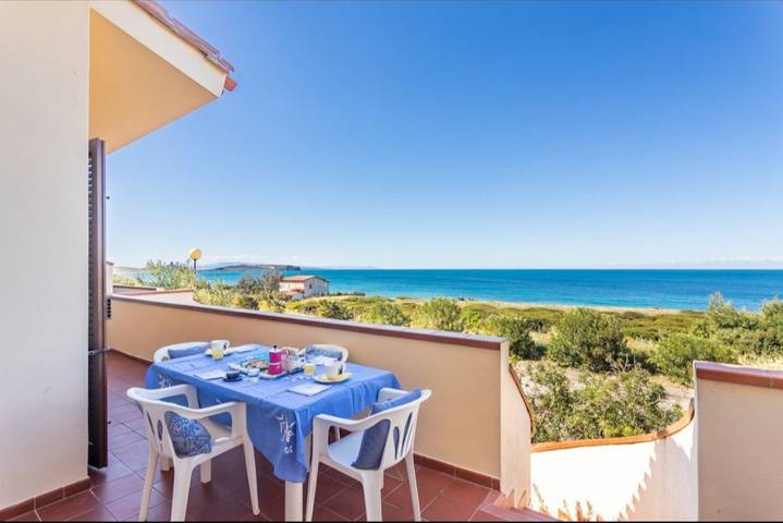 Appartement de vacances pour 4 personnes, avec Vue sur l’océan et Balcon/Terrasse à Cabras