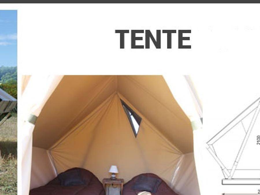 Flower Camping De la Plage - Tent 2 persons - Ready to camp 6m² 1 bedroom - without sanitary facilities + terrace 3m² 2 pers in Saint-Cirq-Lapopie, Causses du Quercy Regional Nature Park