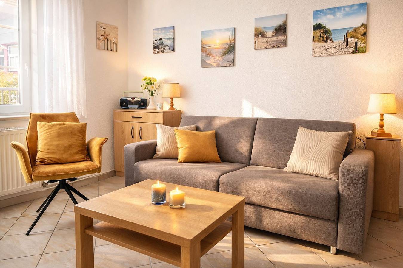 Ganze Wohnung, Komfortable Unterkunft mit überdachtem Balkon & Wlan nahe dem Meer in Horumersiel, Wangerland