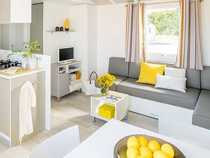 Camping Domaine de Soleil Plage - Mobilheim 6 personen - Ultimate | 3 Zi. | 6 Pers. | Einzelne Terrasse | 2 Bäder | Klimaanlage | Tv in Vitrac, Périgord Noir