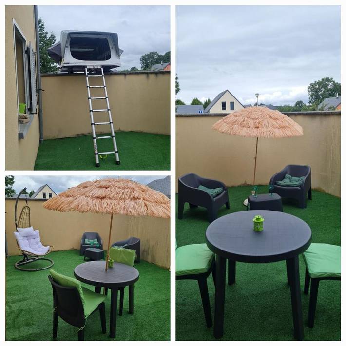 Tente pour 2 personnes, avec Terrasse ainsi que Jardin et Piscine