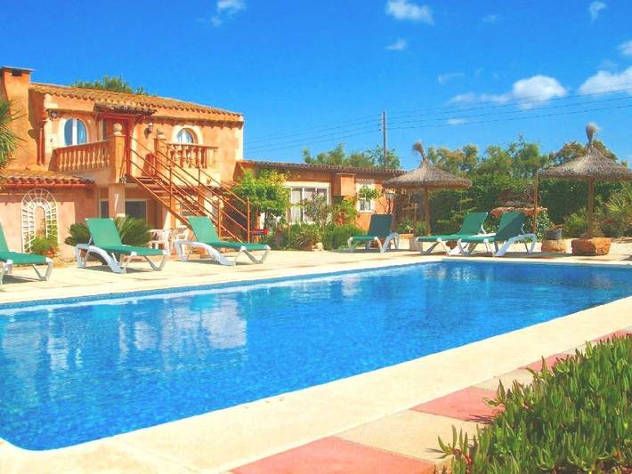Finca Can Almendro Campos - Terrasse, Pool, Garten in Campos, South Majorca