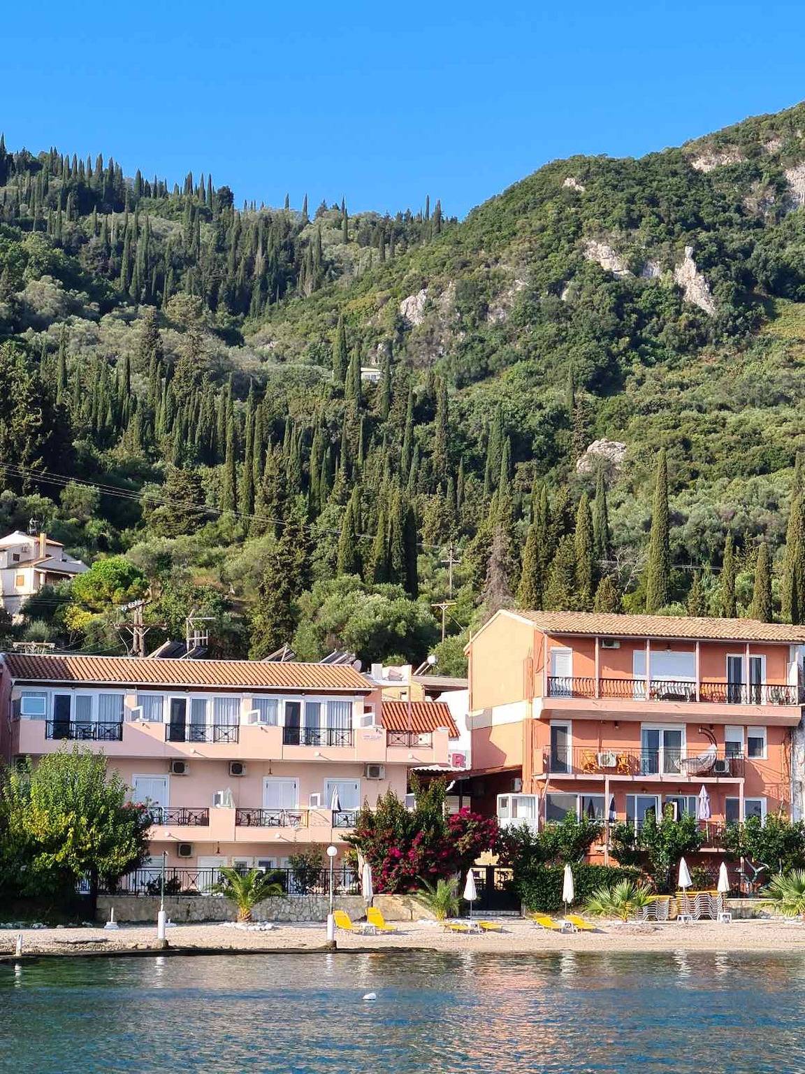 Galini Sea Apartment 4 at the Beach with Wi-Fi, A/C & Garden in Benitses, Corfu, Corfu