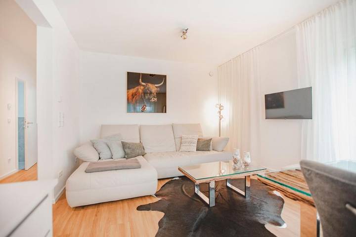 Ferienwohnung für 4 Personen, mit Balkon und Terrasse sowie Garten und Sauna in Gefrees