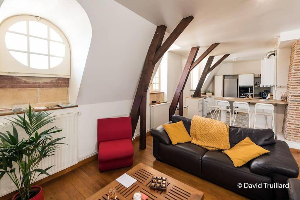 Appartement entier, Suite Mana - Maui - Grand Loft en duplex avec Vue sur Place Ducale Parking inclus in Charleville-Mézières, Ardennes
