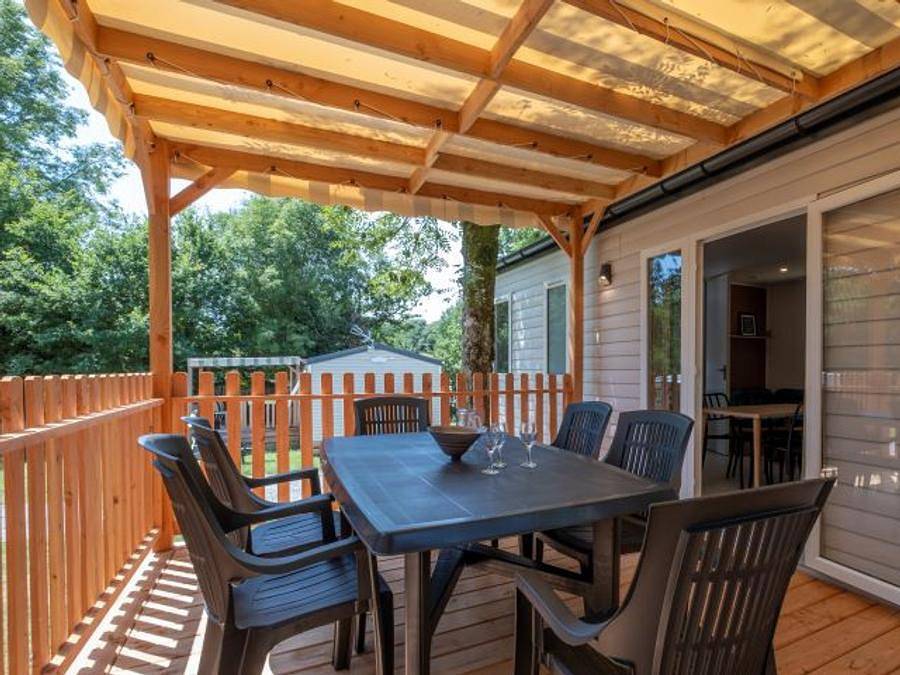 Flower Camping Côté Lac - Mobilheim 6 personen - Premium 3 Schlafzimmer in Verruyes, Deux-Sèvres