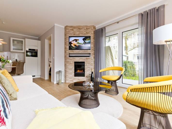 Ferienwohnung für 4 Personen, mit Balkon und Balkon/Terrasse sowie Terrasse und Sauna in Seebad Heringsdorf