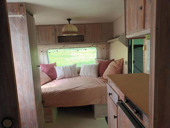 Camping pour 3 personnes, avec Terrasse ainsi que Jardin et Vue