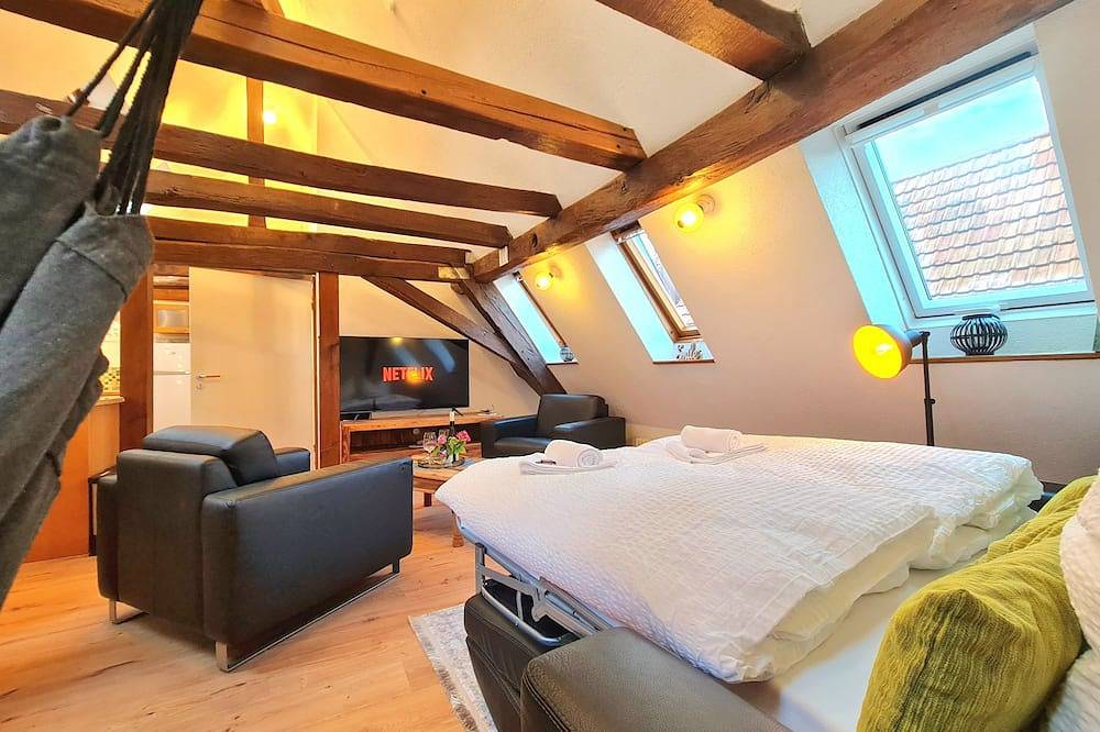 Ganze Wohnung, Avahome: Loftstyle Apartment mitten in Kandel, Wlan, Küche, Netflix, Parkplätze in Kandel, Rheinebene