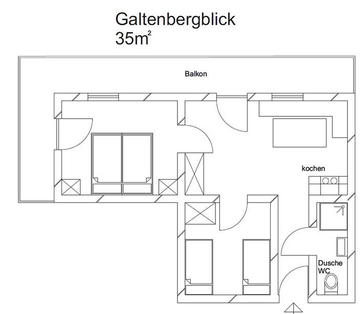 Ferienwohnung für 4 Personen, mit Balkon in Alpbach - 4
