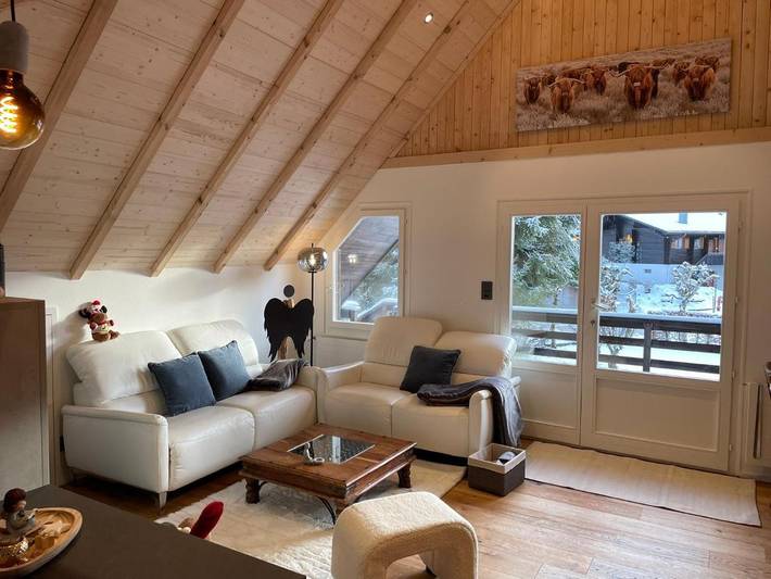 Gîte pour 4 personnes, avec Terrasse ainsi que Jardin et Vue dans Charmey