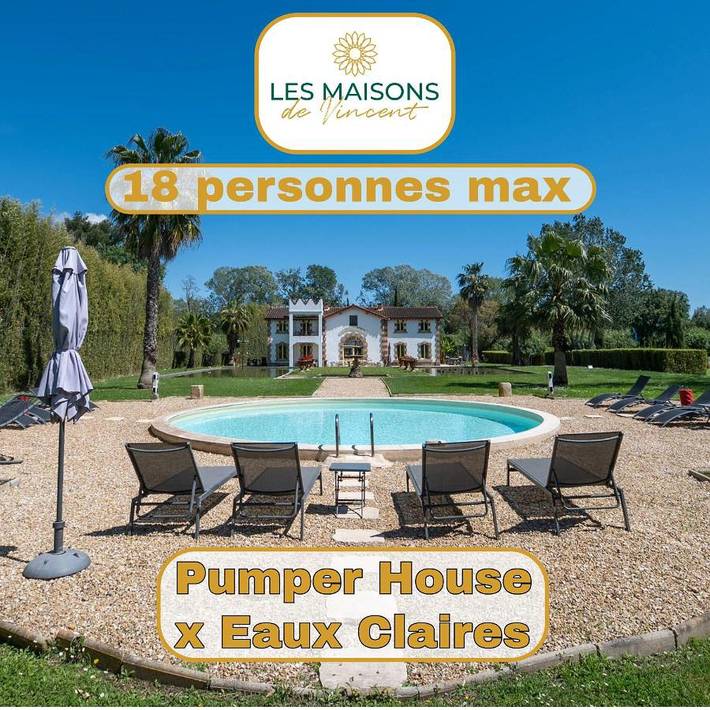 Villa pour 18 personnes, avec jardin et piscine ainsi que vue et terrasse, animaux acceptés