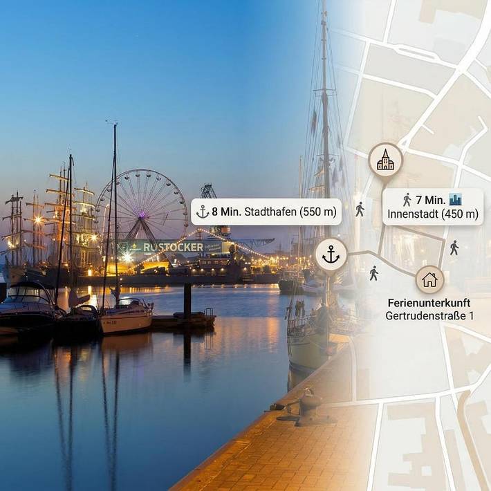 Ferienwohnung für 6 Personen, mit Balkon und Sauna sowie Ausblick, mit Haustier in Hanse Sail - 3