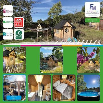 Lodge pour 2 personnes, avec piscine et sauna ainsi que vue et jardin dans le Loir-et-Cher