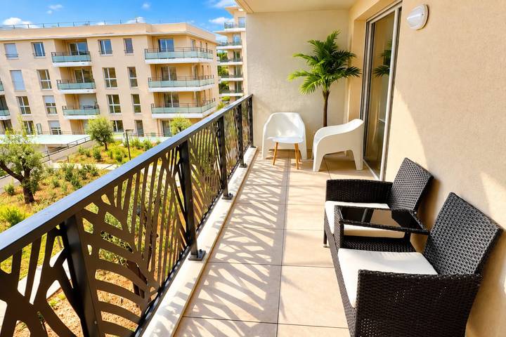 Appartement de vacances pour 4 personnes, avec Balcon et Jardin