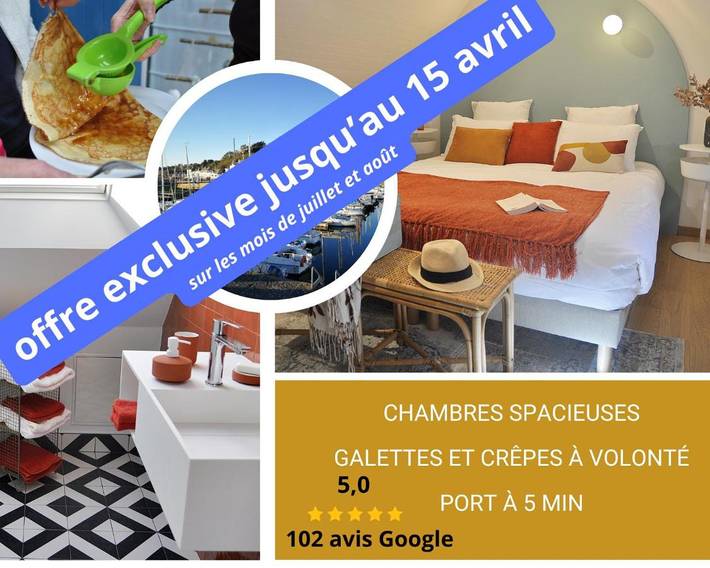 Chambre d’hôte pour 2 personnes, avec terrasse et jardin dans Binic-Étables-sur-Mer