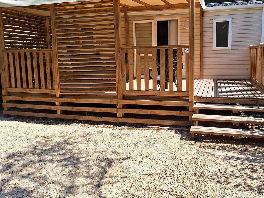 Flower Camping Le Saint Michelet - Mobilheim 5 personen - 2 Zimmer Domino - Klimaanlage Komfort 24m² in Goudargues, Nimes und Umgebung