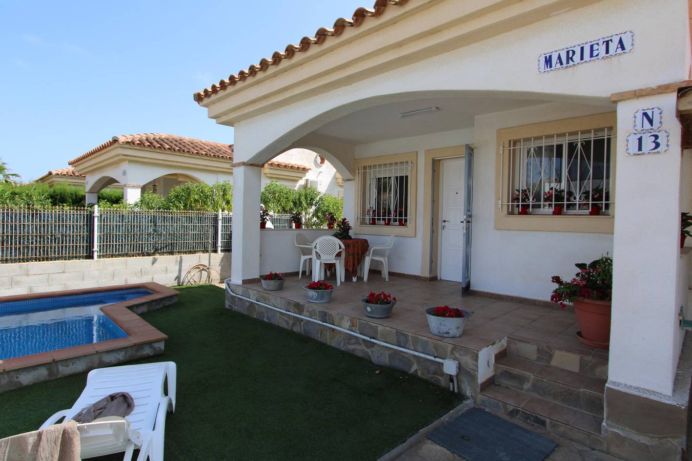 Casa Marieta, Ideal fuer Ihren Urlaub am Meer, Witi gratis, Klimaanlage Optionale, Privatpool, Hunde erlaubt, Hundestrand in Platja de Riumar (Deltebre), Riumar