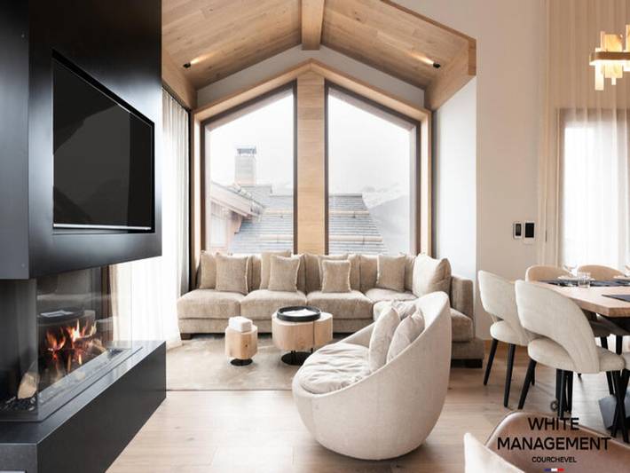 Location de vacances pour 12 personnes, avec jacuzzi ainsi que sauna et balcon, animaux acceptés à Courchevel