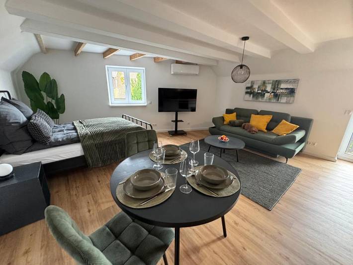 Ferienwohnung für 3 Personen, mit Balkon und Terrasse sowie Ausblick