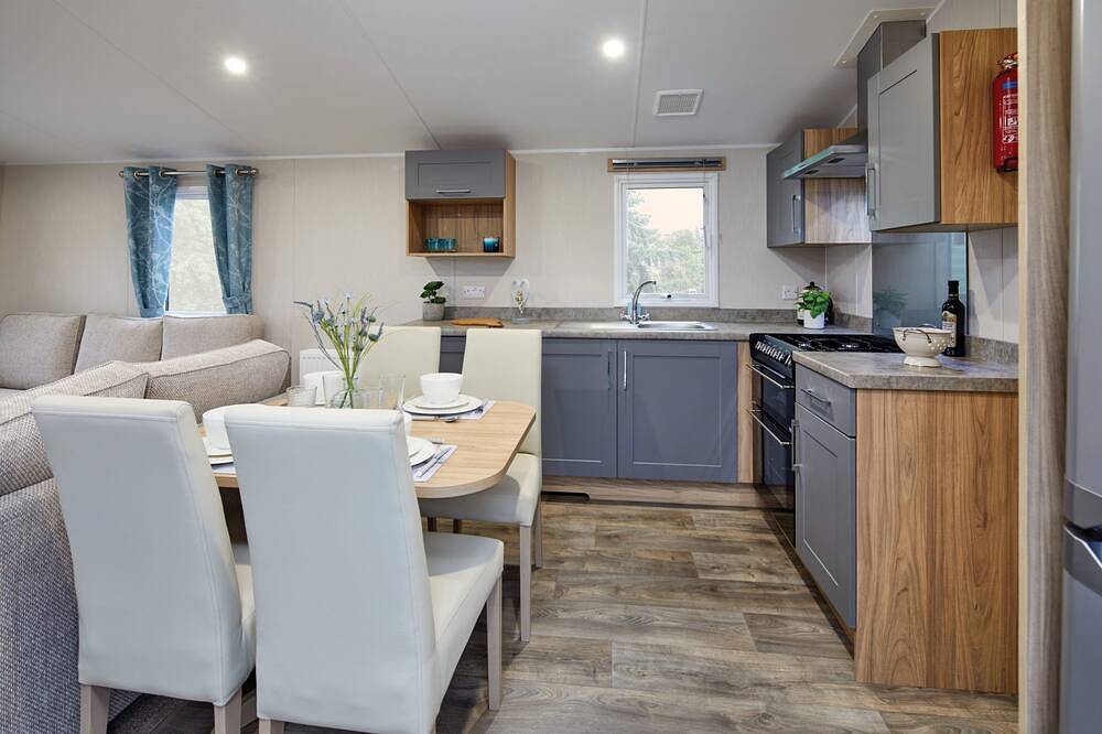 Well appointed caravan with patio doors and decking. in Edinburgh and Lothian