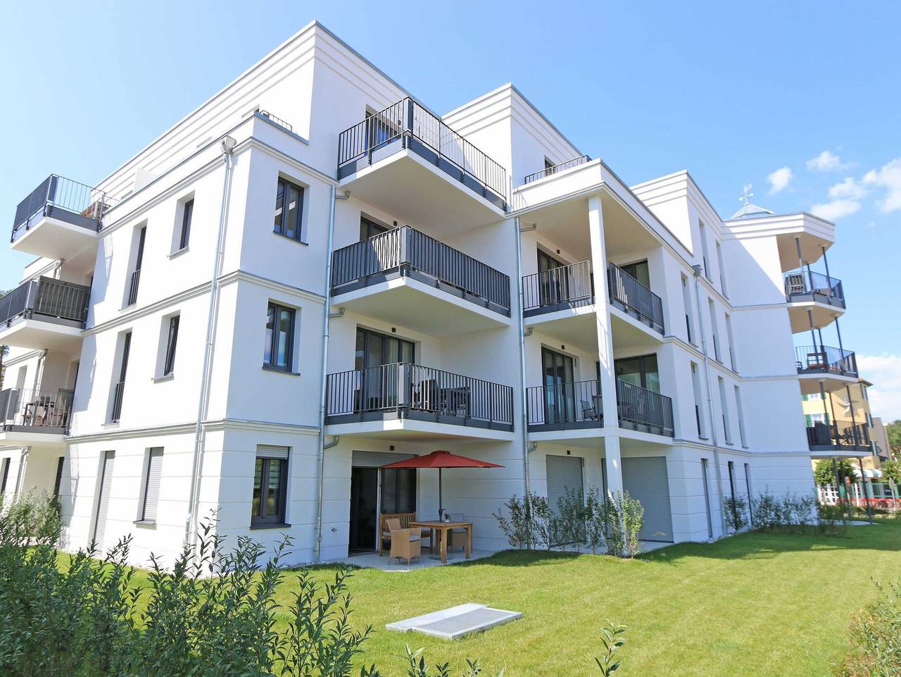 Ganze Ferienwohnung, F: Villa Düne Whg. 14 mit Balkon/Meerblick & Sauna in Baabe, Rügen