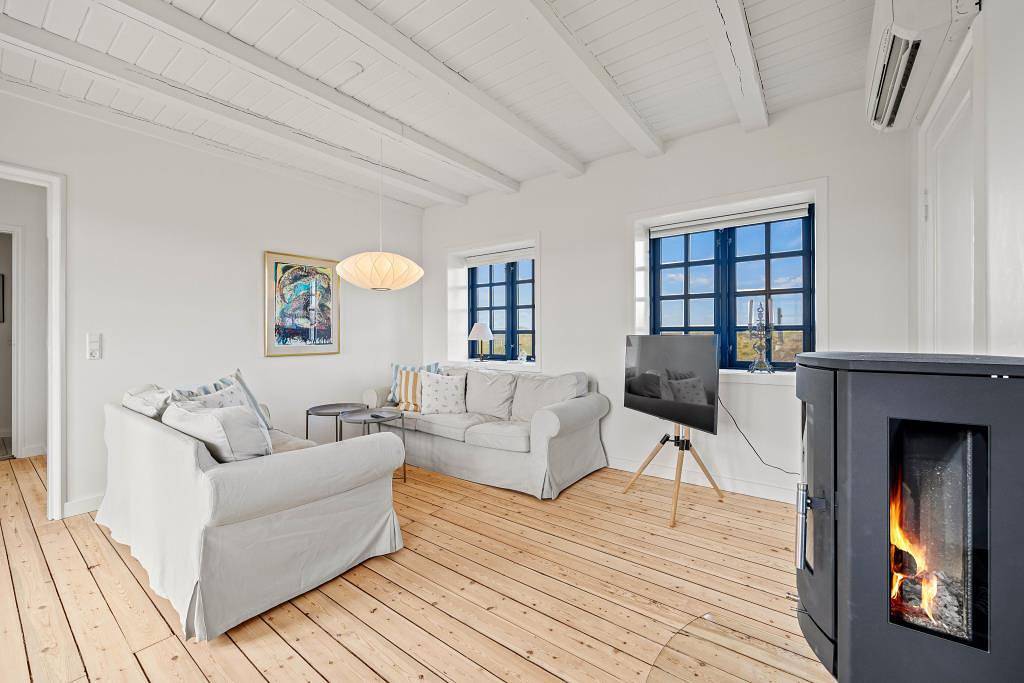 Strandnahes Reetdachhaus mit Panoramaaussicht in Grærup, Varde