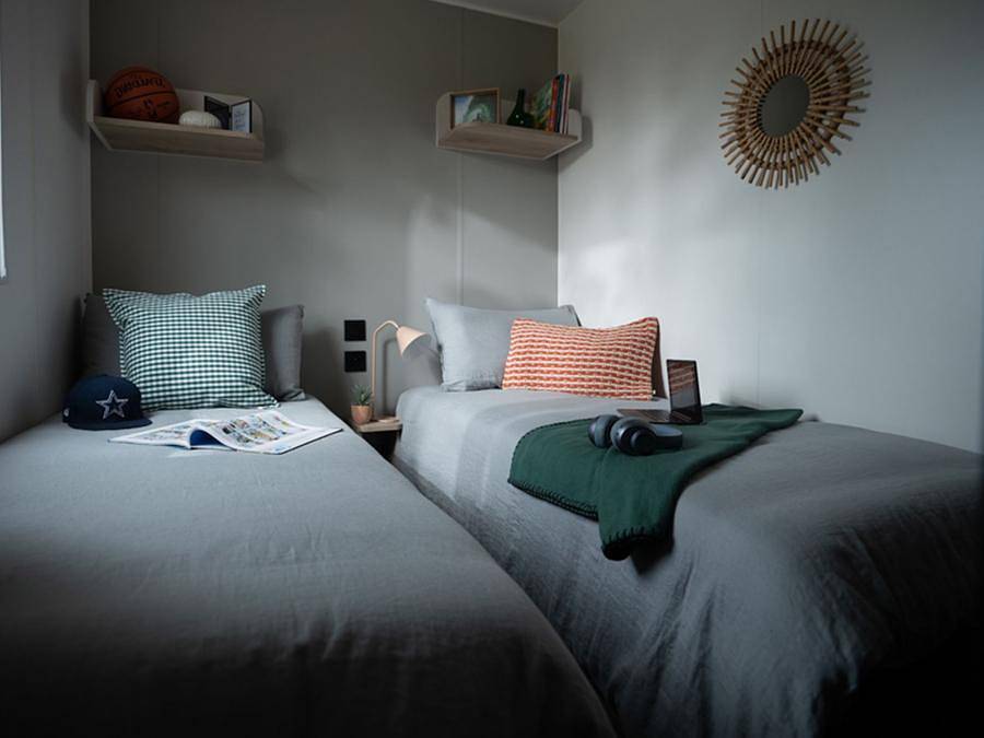 Camping Le Braou - Mobilheim 6 personen - Privilège 28m² - 3 Schlafzimmer - Clim + Tv + Geschirrspülmaschine in Audenge, Arcachon und Umgebung