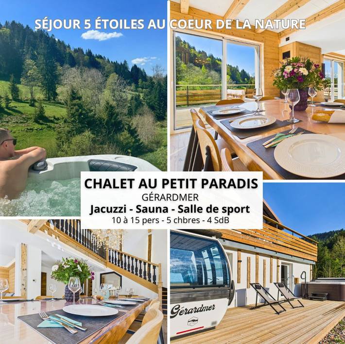 Chalet pour 15 personnes, avec jacuzzi et terrasse ainsi que sauna et jardin à Gérardmer