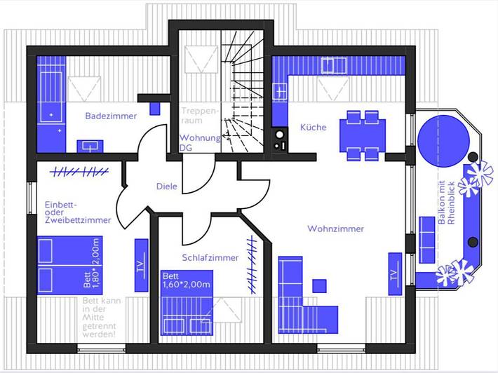 Ferienwohnung für 4 Personen, mit Ausblick und Terrasse in Weißenthurm - 2