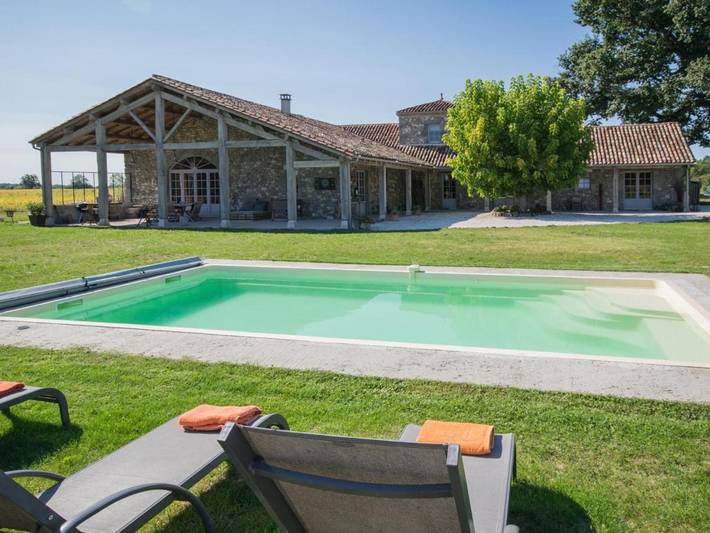 Location de vacances pour 12 personnes, avec Terrasse ainsi que Jardin et Piscine à Fargues-sur-Ourbise - 4