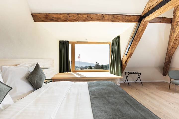 Hôtel de la Vue-des-Alpes - Standard-Einzelzimmer in Fontaines (NE), Val-de-Ruz