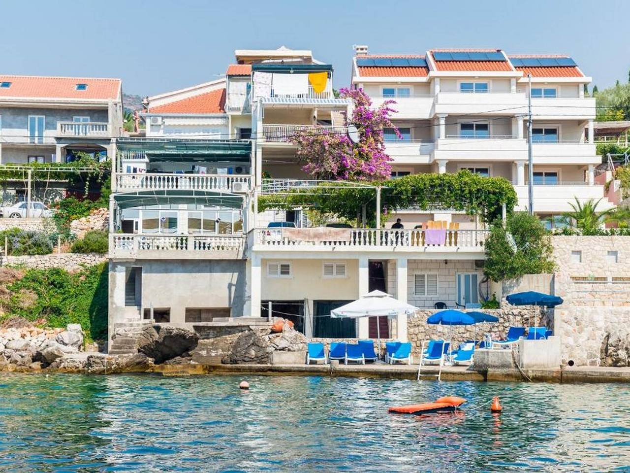 Albergo a gestione familiare per 3 persone con vista oceano in Molunat, Dubrovnik-Neretva