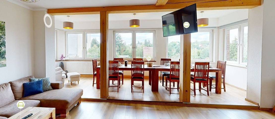 Ferienhaus für 9 Personen, mit Terrasse und Garten sowie Sauna und Ausblick in Thale - 4