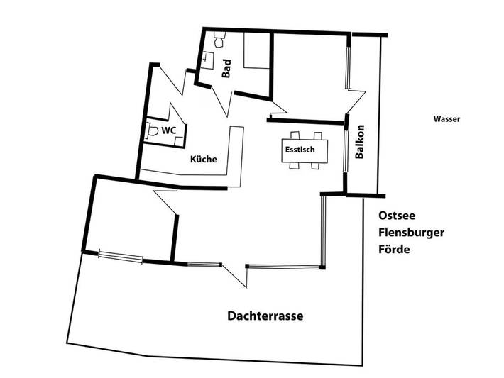 Ferienwohnung für 4 Personen, mit Balkon und Terrasse sowie Ausblick in Stadt Glücksburg - 4