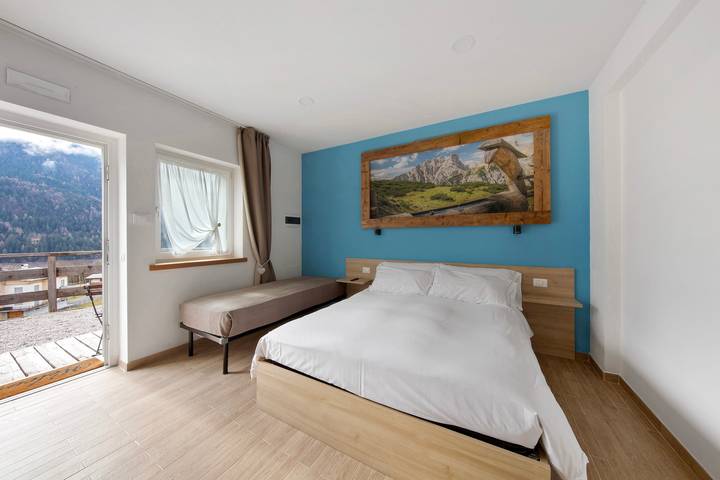 Vakantiewoning voor 3 personen, met Tuin en Uitzicht op het meer in Provincie Belluno