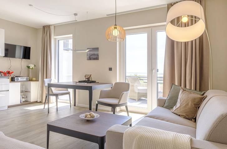 Ferienwohnung für 3 Personen, mit Balkon und Sauna sowie Seeblick in Wustrow