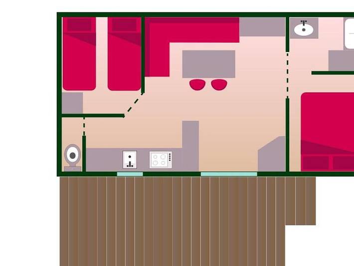 Camping Sites et Paysages - Beau Rivage  - Mobilheim 4 personen - Cottage Evasion in Salles-Curan, Pareloup-See