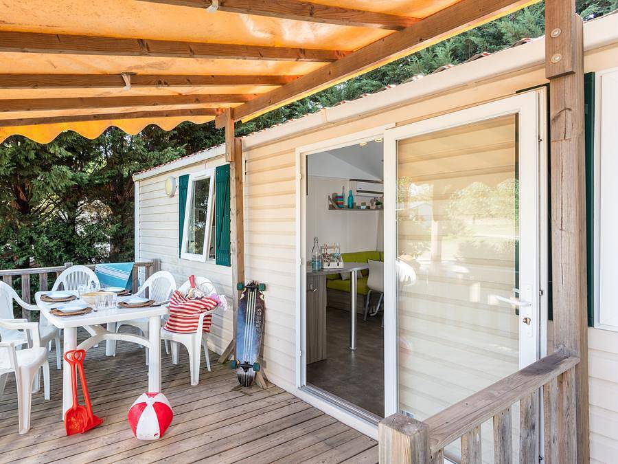 Camping Dunes et Soleil - Mobilhome 6 personas - Classic | 2 Dormitorios | 4/6 Pers. | Terraza elevada | 1 baño | Aire acondicionado in Marseillan, Côte d'Améthyste